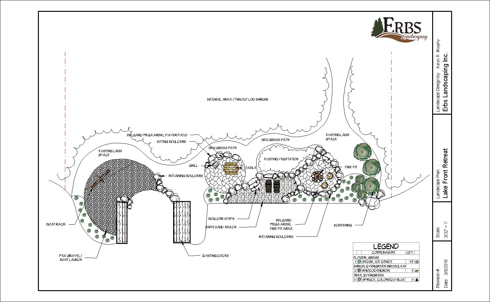 CAD landscape plan view design for Pocono Mountains residential property