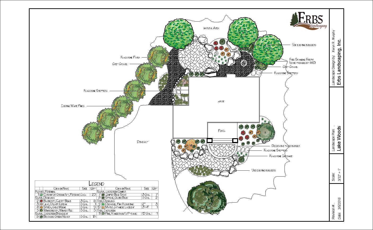 Professional landscape architecture plan for outdoor living space
