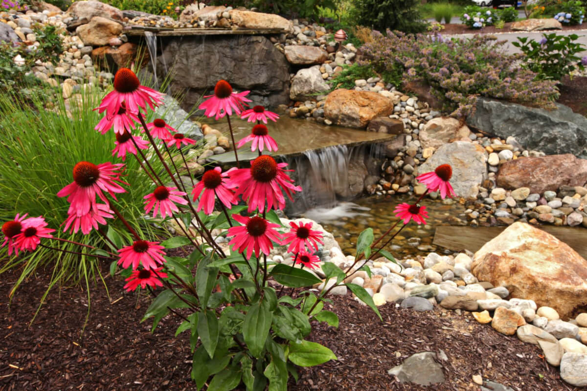 Complete outdoor living space with patio and landscaping